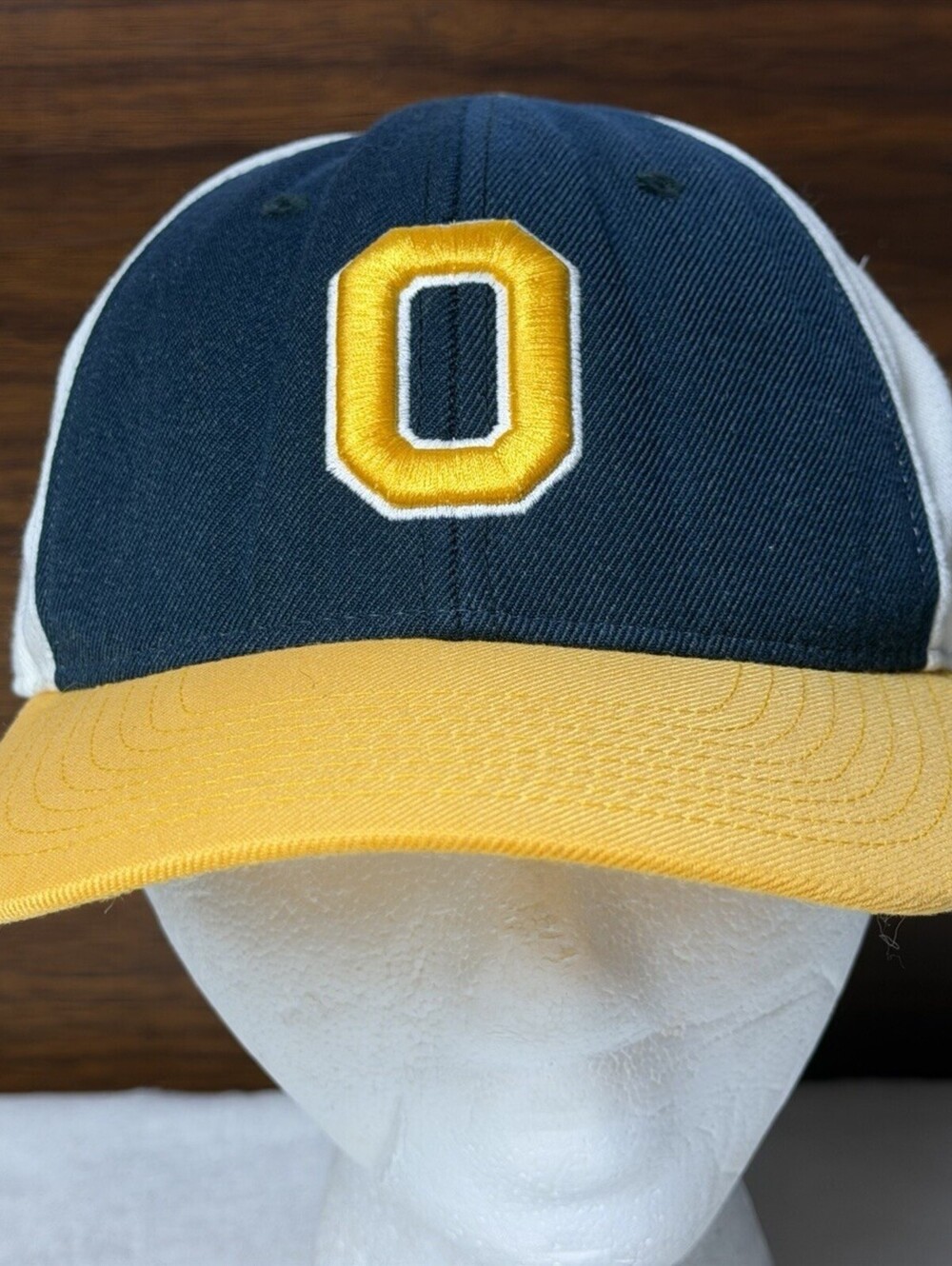 Zephyr Oregon Ducks Hat Vintage Fitted 7 3/4 Green Yellow White Block O Cap